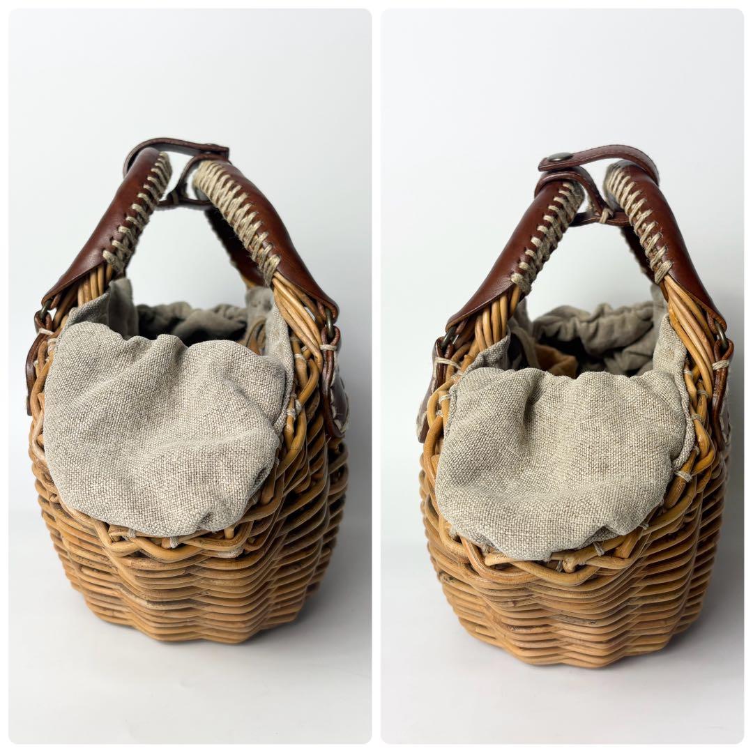 ebagos エバゴス / かごバッグ 紅藤×オイルショルダー