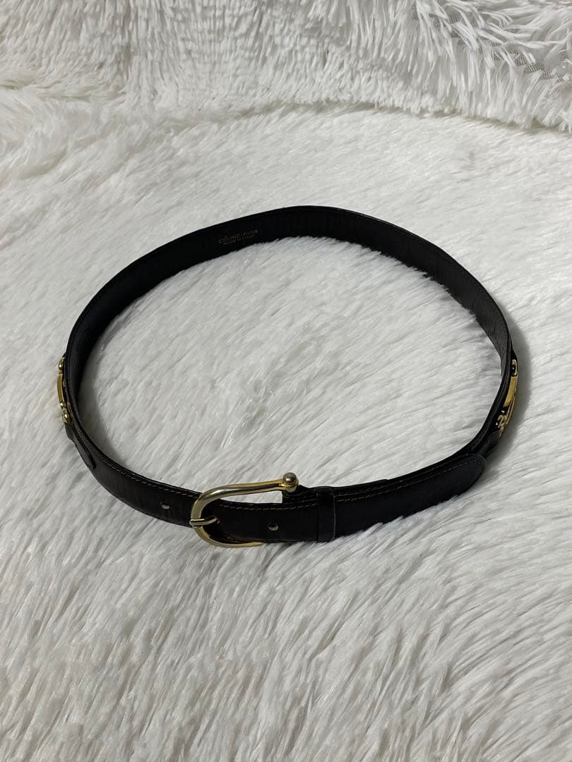 CELINE セリーヌ 本革 レザーベルト ダークブラウン イタリア製