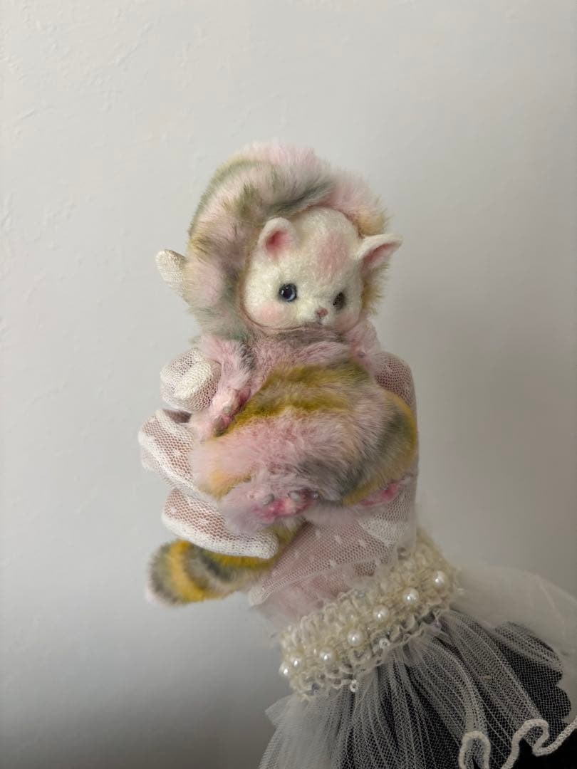 アートドール　No.066 ピンク猫幻獣　羊毛フェルト