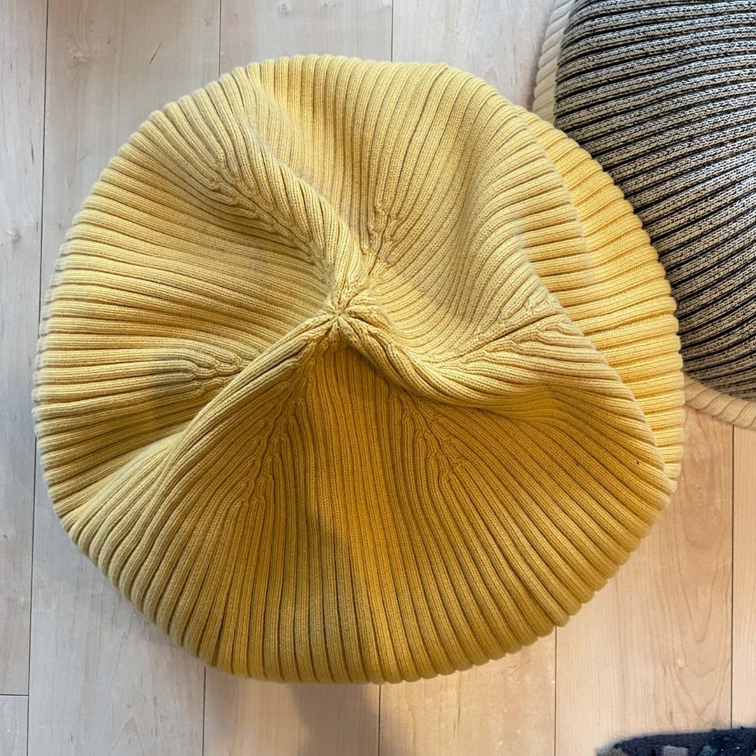 IDÉE ミニプーフ 2点セット（マスタード／ホワイト×ブラックミックス）