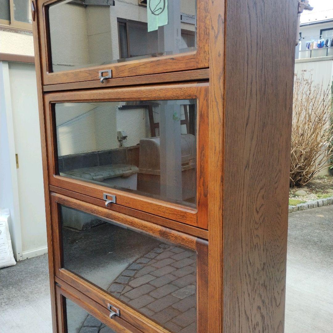 【希少】三越ブルージュ 4段フリーラック ガラスフラップ扉 キャビネット ②