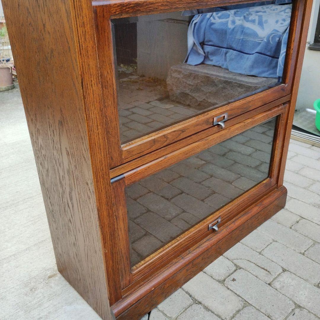 【希少】三越ブルージュ 4段フリーラック ガラスフラップ扉 キャビネット ②