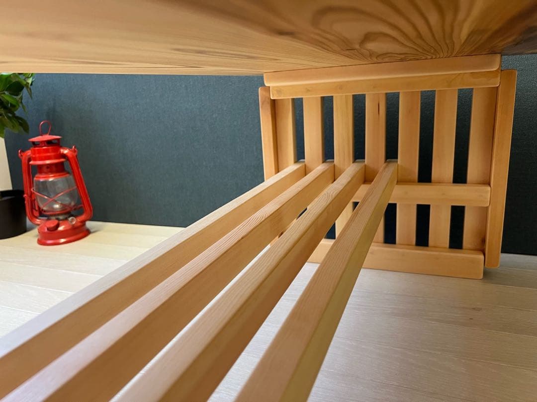 【送料無料】 ローテーブル 和風 木組縦格子 収納付き90cm 45cm 杉