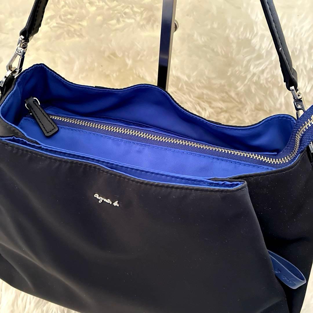 【未使用級✨】アニエスべー ボヤージュ ショルダーバッグ ブラック×ブルー