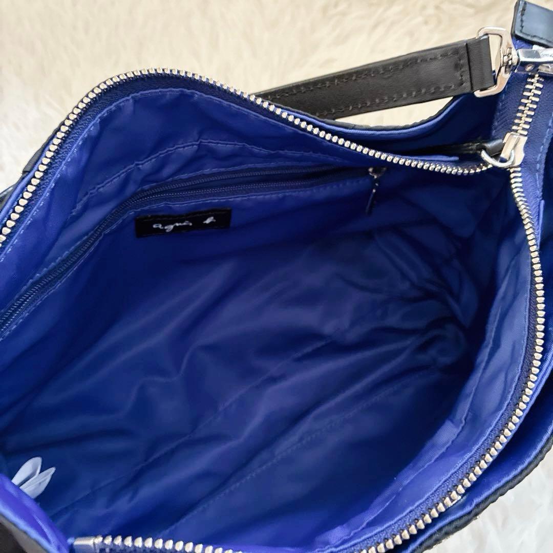 【未使用級✨】アニエスべー ボヤージュ ショルダーバッグ ブラック×ブルー