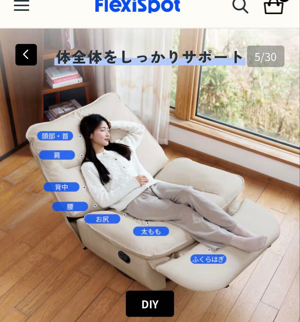 美品　Flexispot リクライニングソファ（引き取り割有）