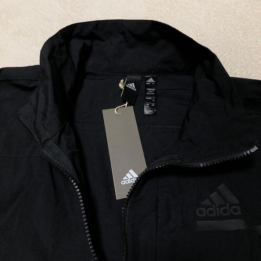 新品　adidas アディダス ウーブンジャケット　セットアップ　ブラックXO
