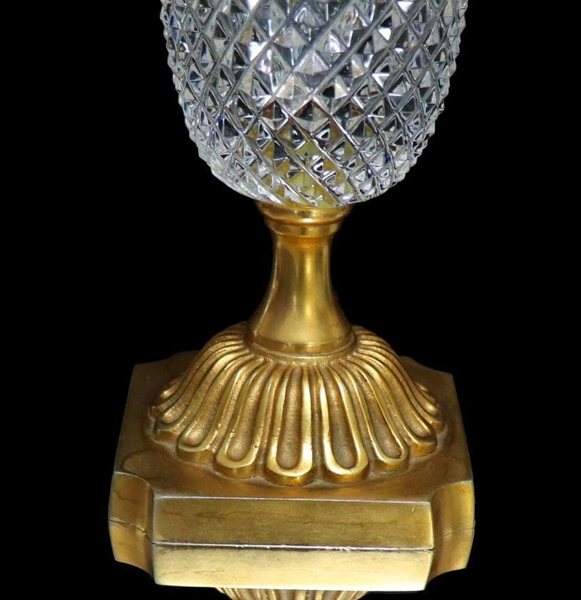 オールド・バカラ 1890年頃 ブロンズ装飾 ディアマン・ビゾー 壺 花瓶 金