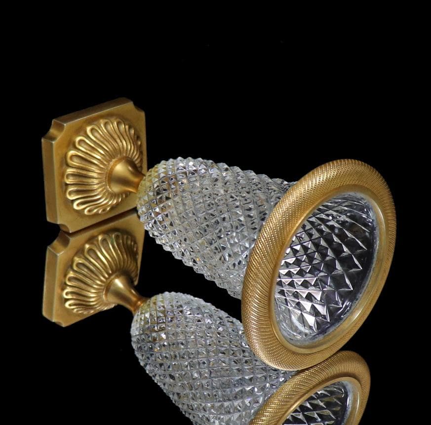 オールド・バカラ 1890年頃 ブロンズ装飾 ディアマン・ビゾー 壺 花瓶 金