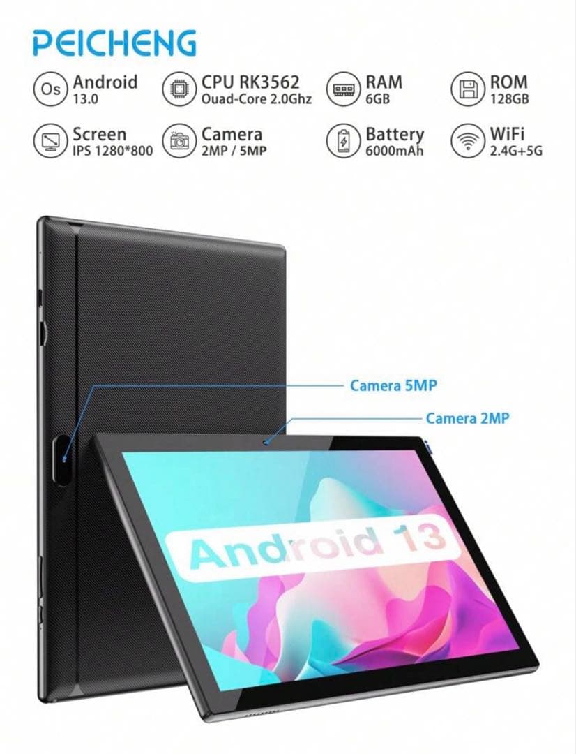 PEICHENG Android13タブレット 6GB+128GB