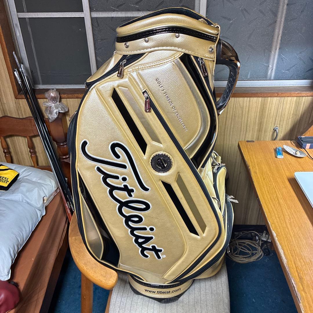 希少色 タイトリスト ゴールド 金 キャディバッグ 5分割 メダリオン 良品