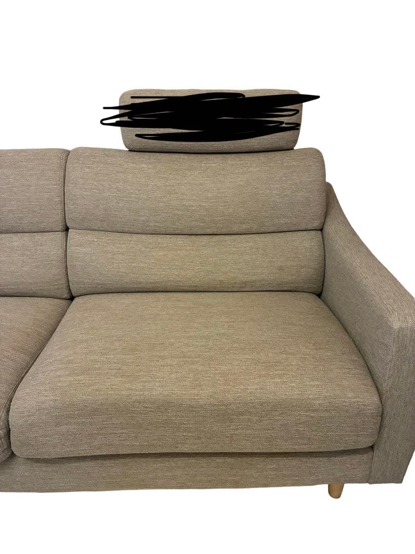 ニトリ グレー ファブリックソファ 3人掛け