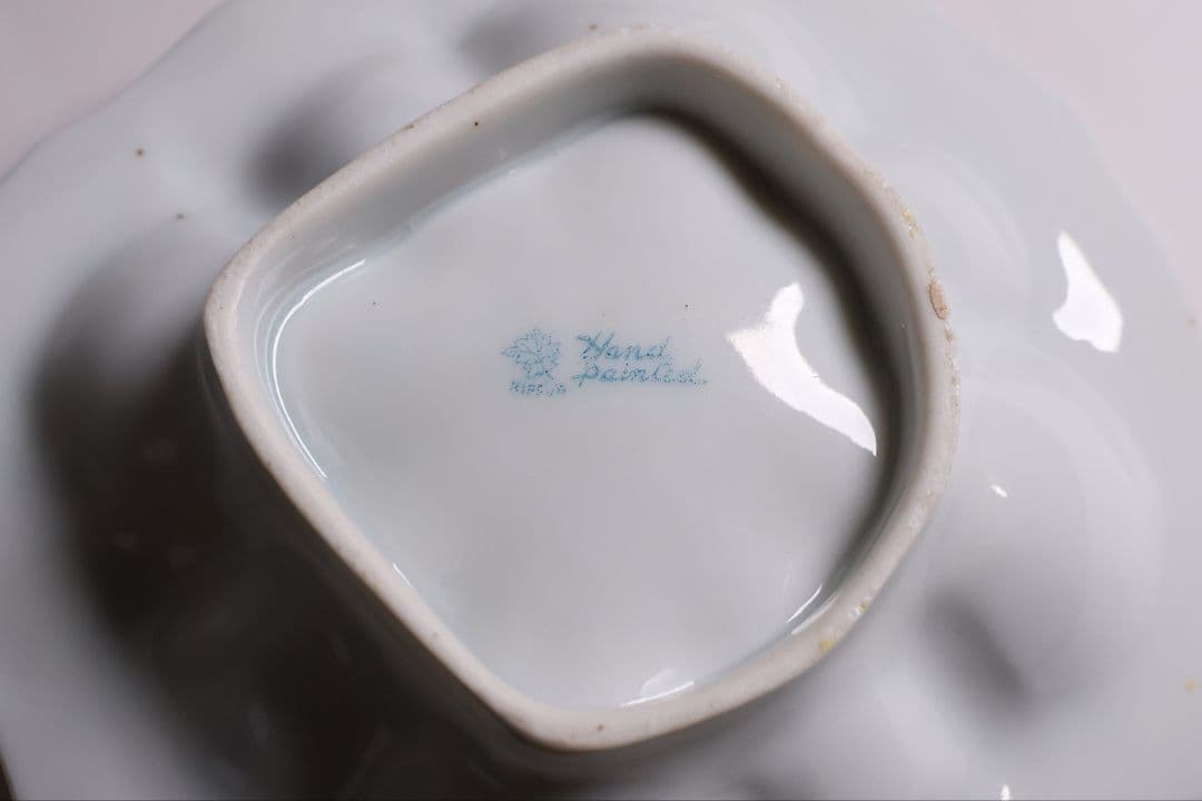 【CM297】オールドノリタケ 花 皿 薔薇 パンジー 金彩 イエロー 黄色