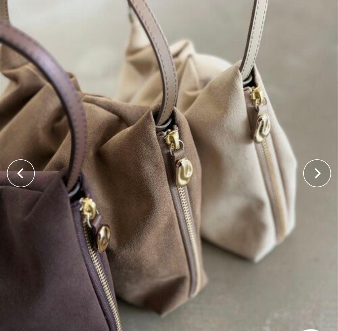 カプリシュレマージュ gemeil コラボスエードワンハンドルバッグ