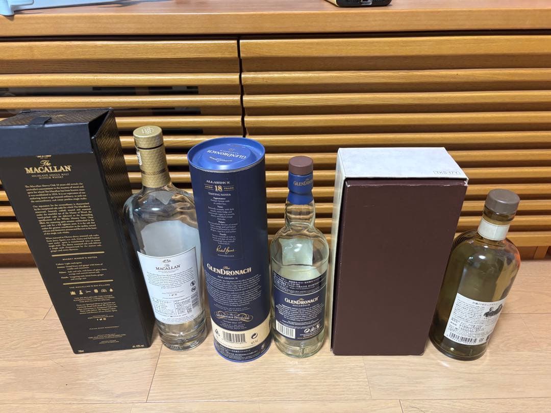 マッカラン18年 2022 、グレンドロナック18年、竹鶴17年空瓶、空箱セット