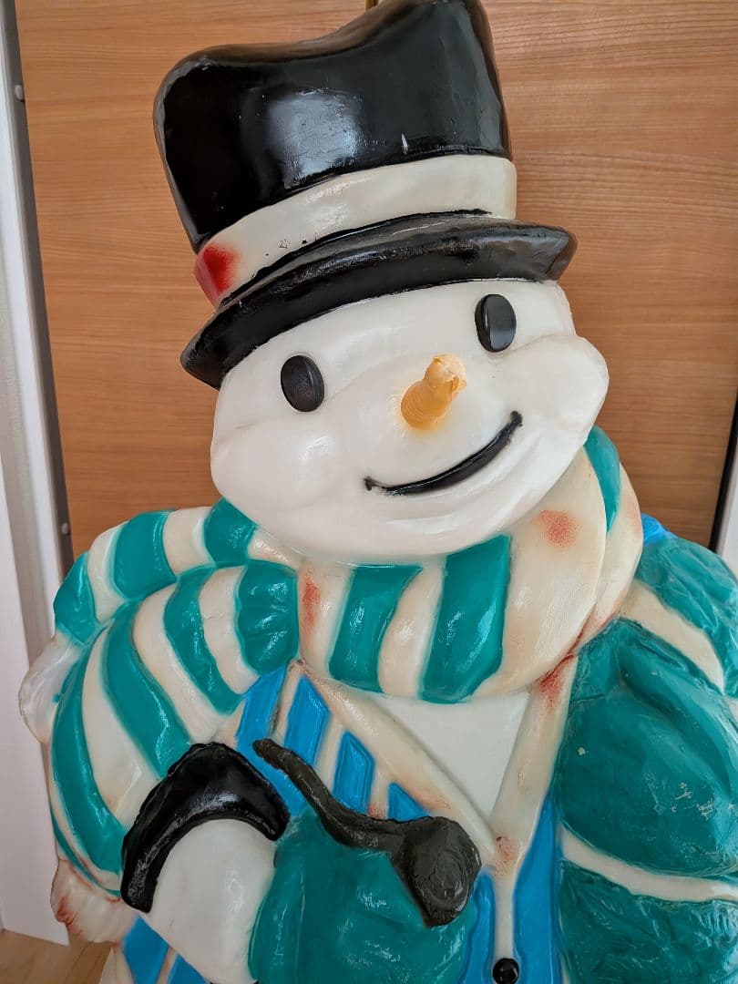 クリスマス　スノーマン　ライト　イルミネーション　ヴィンテージ