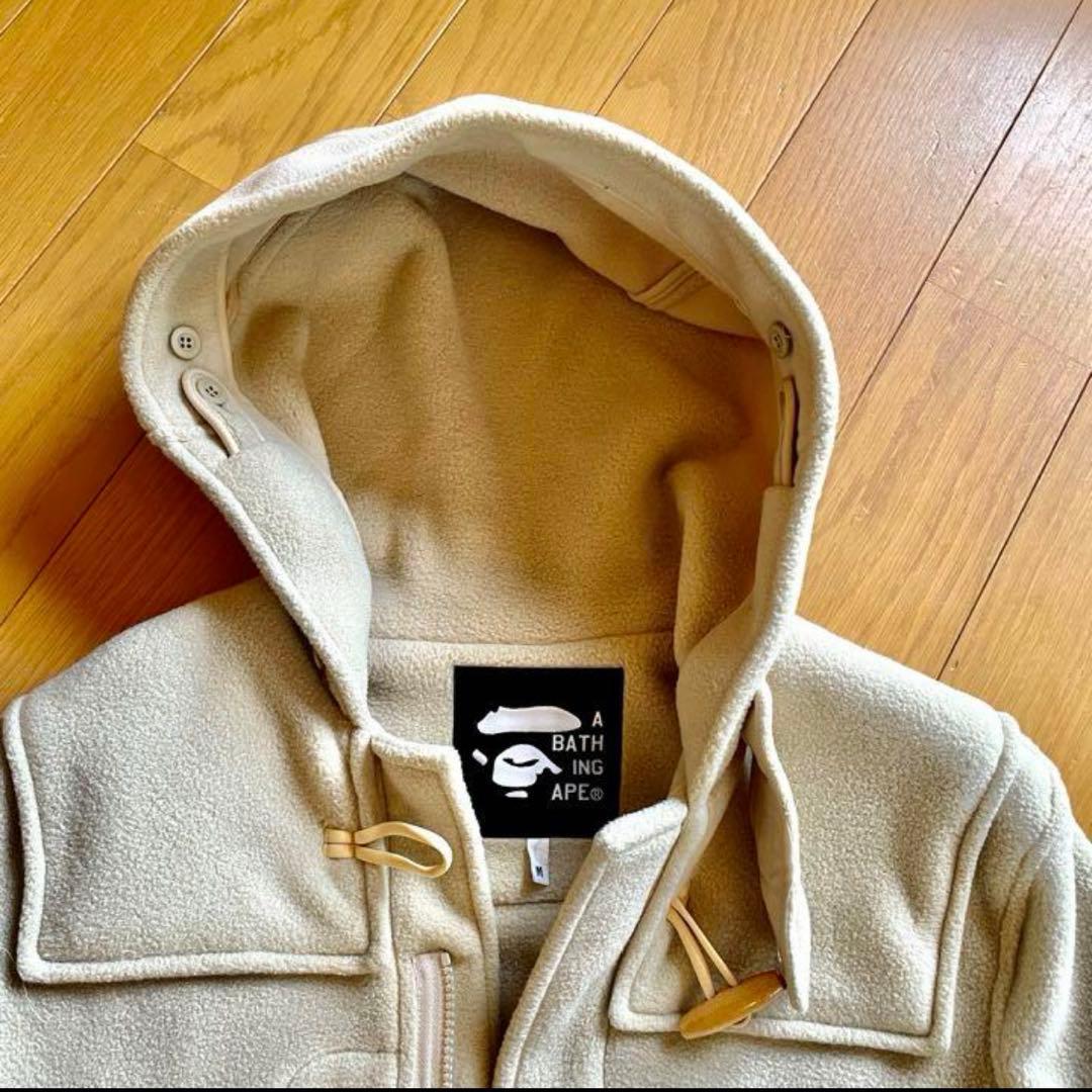 美品　A BATHING APE フリース ダッフルコート ベージュ