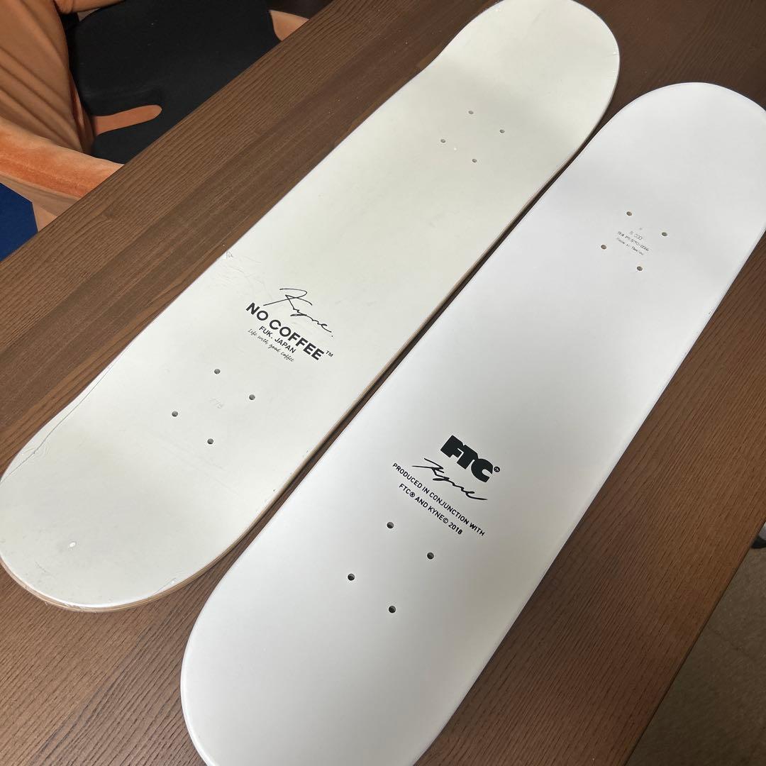 kyne スケートボード 2枚セット　白　NO COFFEE
