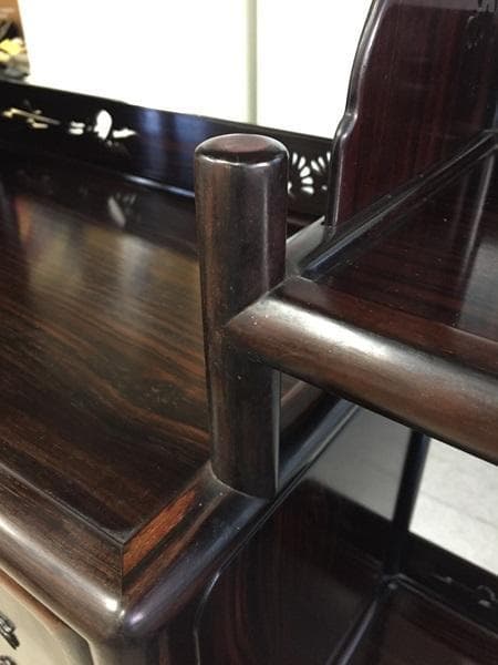 Ｙ 中古【高級銘木‼重量感あり‼】高級飾り棚 違い棚 唐木茶棚 茶箪笥 茶道