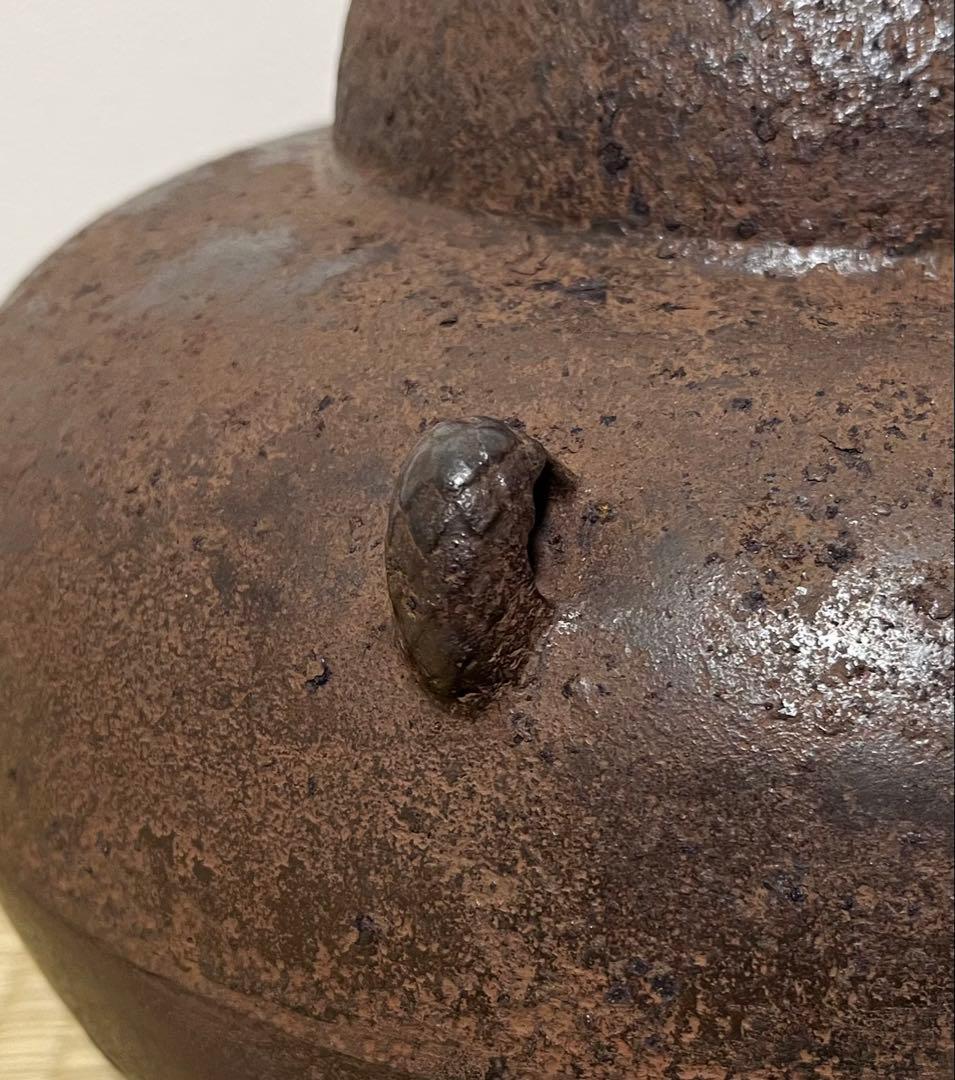 【江戸前期】宝尽文座瓢釜　幕府御用釜師　大西定林作　大西清右衛門極