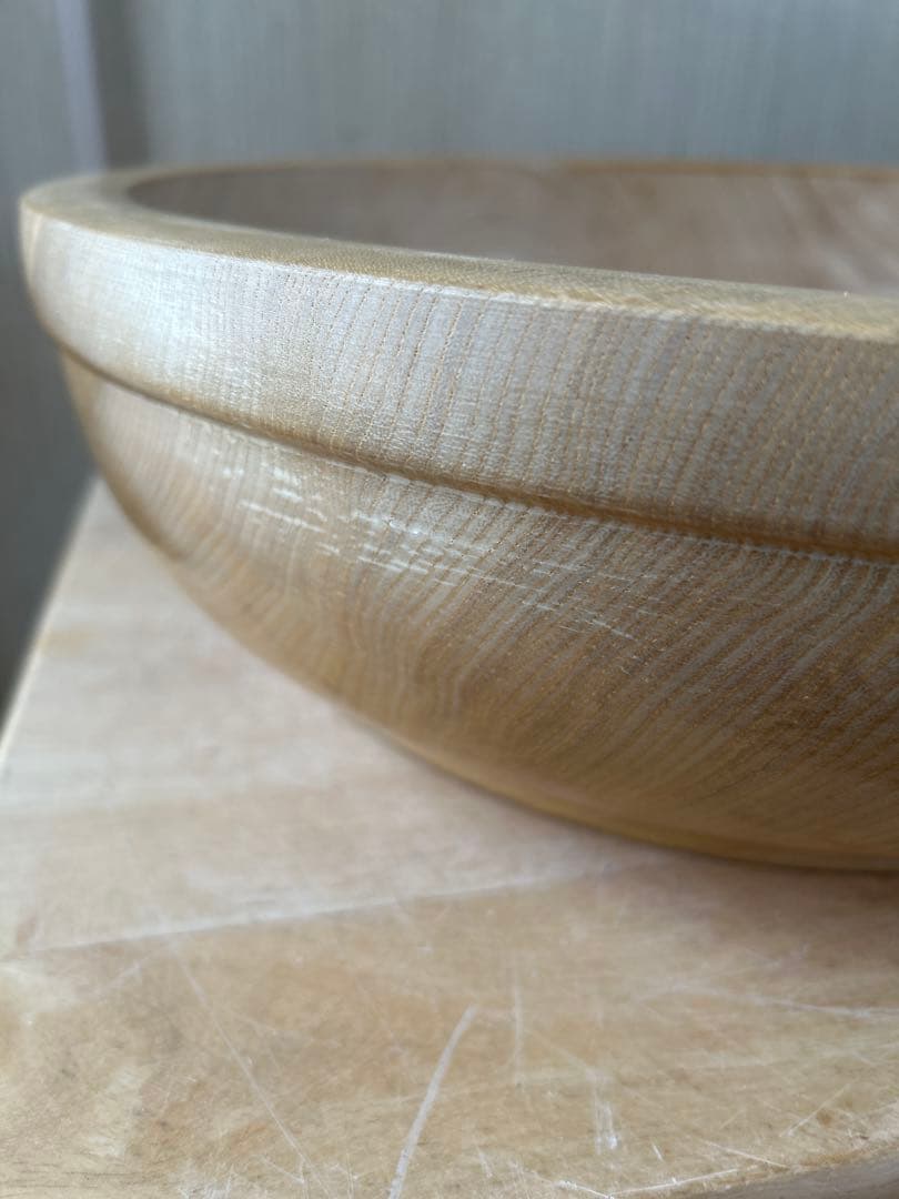 大型　未使用保管　信州木曽 小椋製盆所 木地鉢 こね鉢 くりぬき伝統工芸すしの器