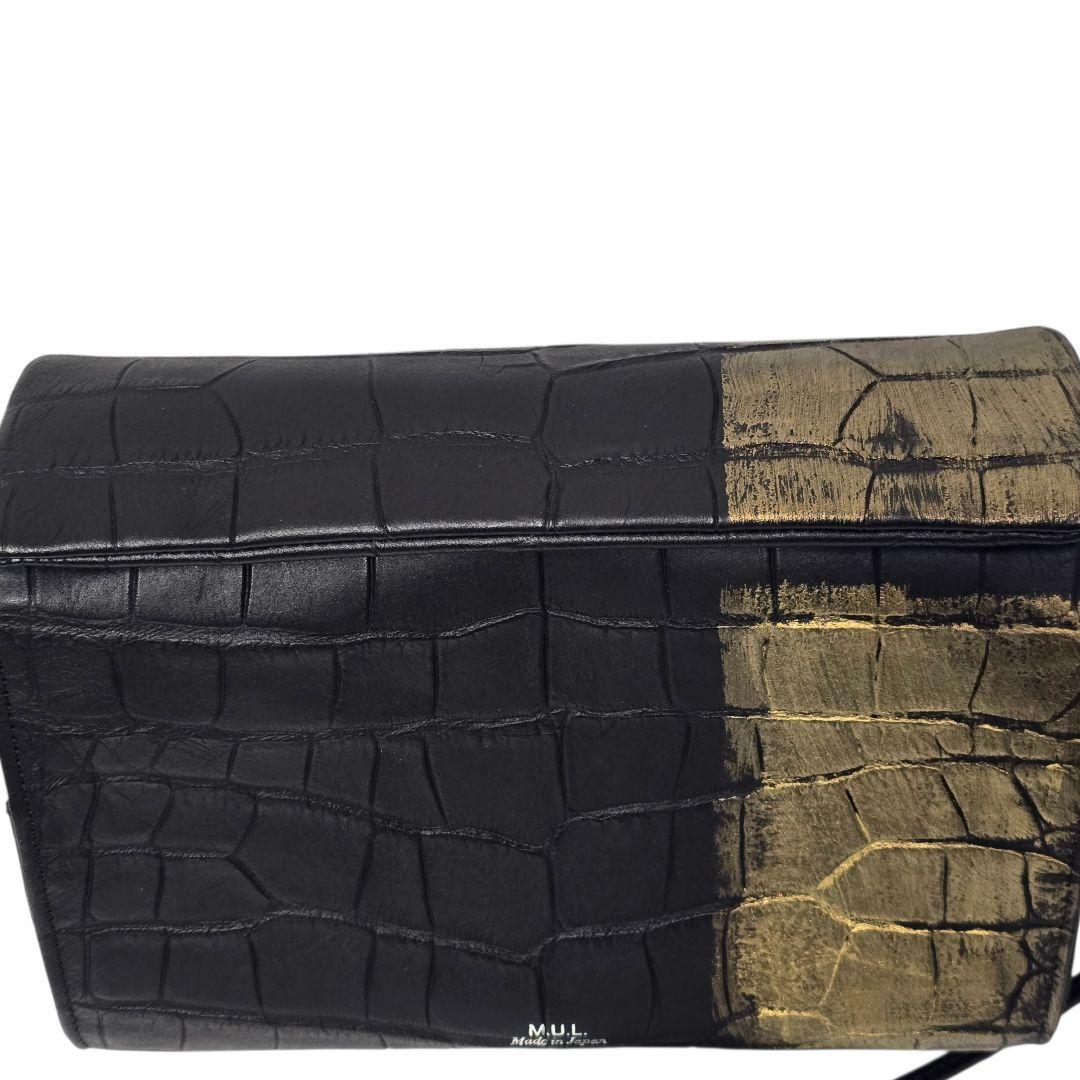 M.U.L クロコ型押し レザー ショルダーバッグ Y2K 日本製