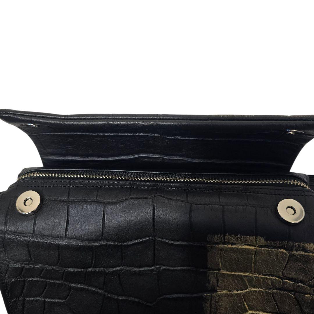 M.U.L クロコ型押し レザー ショルダーバッグ Y2K 日本製