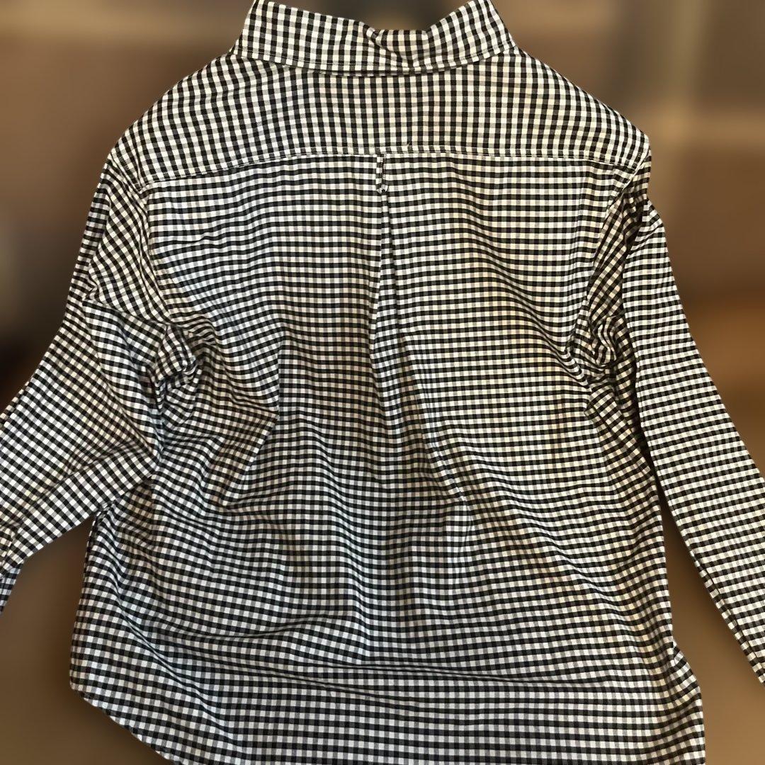 DANTON ブラック・ホワイトチェック長袖シャツ