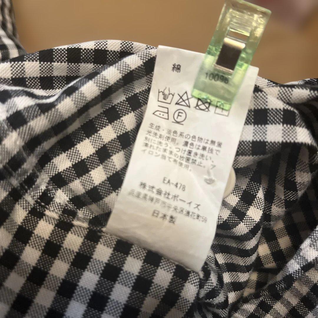 DANTON ブラック・ホワイトチェック長袖シャツ