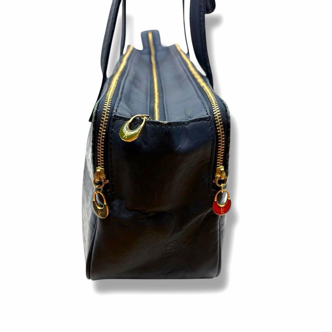 Roberta di Camerino クロコ型押し ショルダーバッグ ボストン