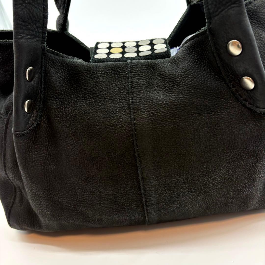 TRES y2k 00s 海外ガール 本革 スタッズ ショルダー バッグ　黒
