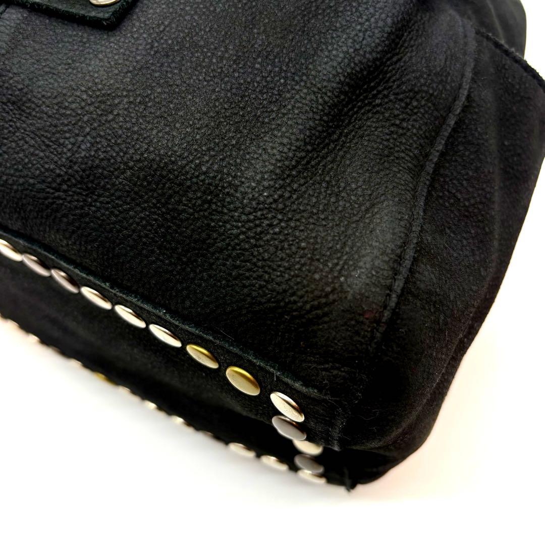 TRES y2k 00s 海外ガール 本革 スタッズ ショルダー バッグ　黒