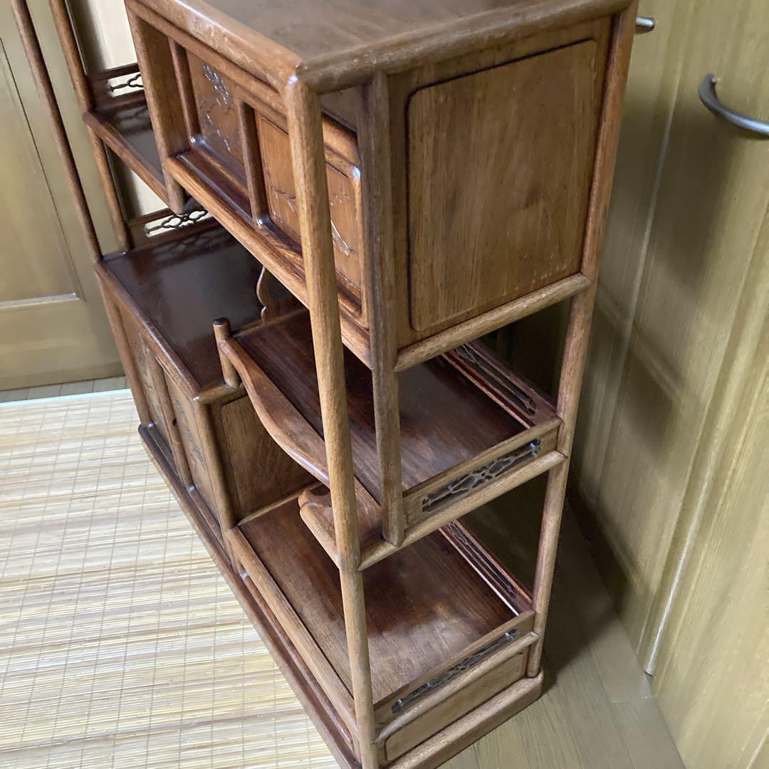 木彫棚 ※送料無料 透かし彫り 飾り棚 年代品 ヴィンテージ