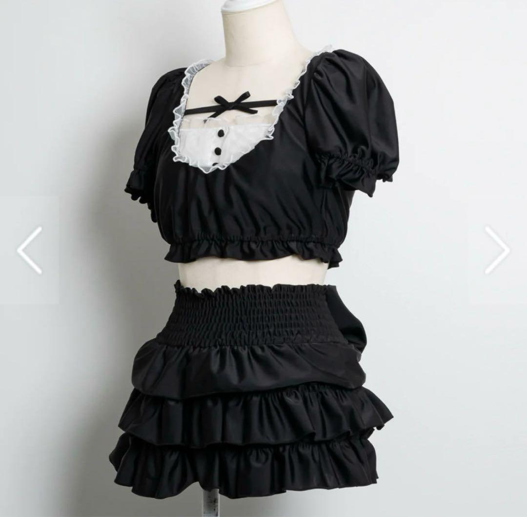 pium 水着 ドーリーフリルセパレートスイムウェア ブラック