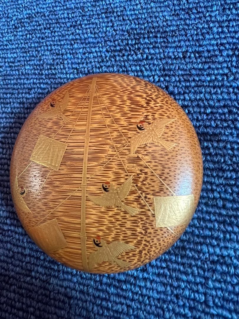 1432  鳴子蒔絵　竹　香合　工芸品