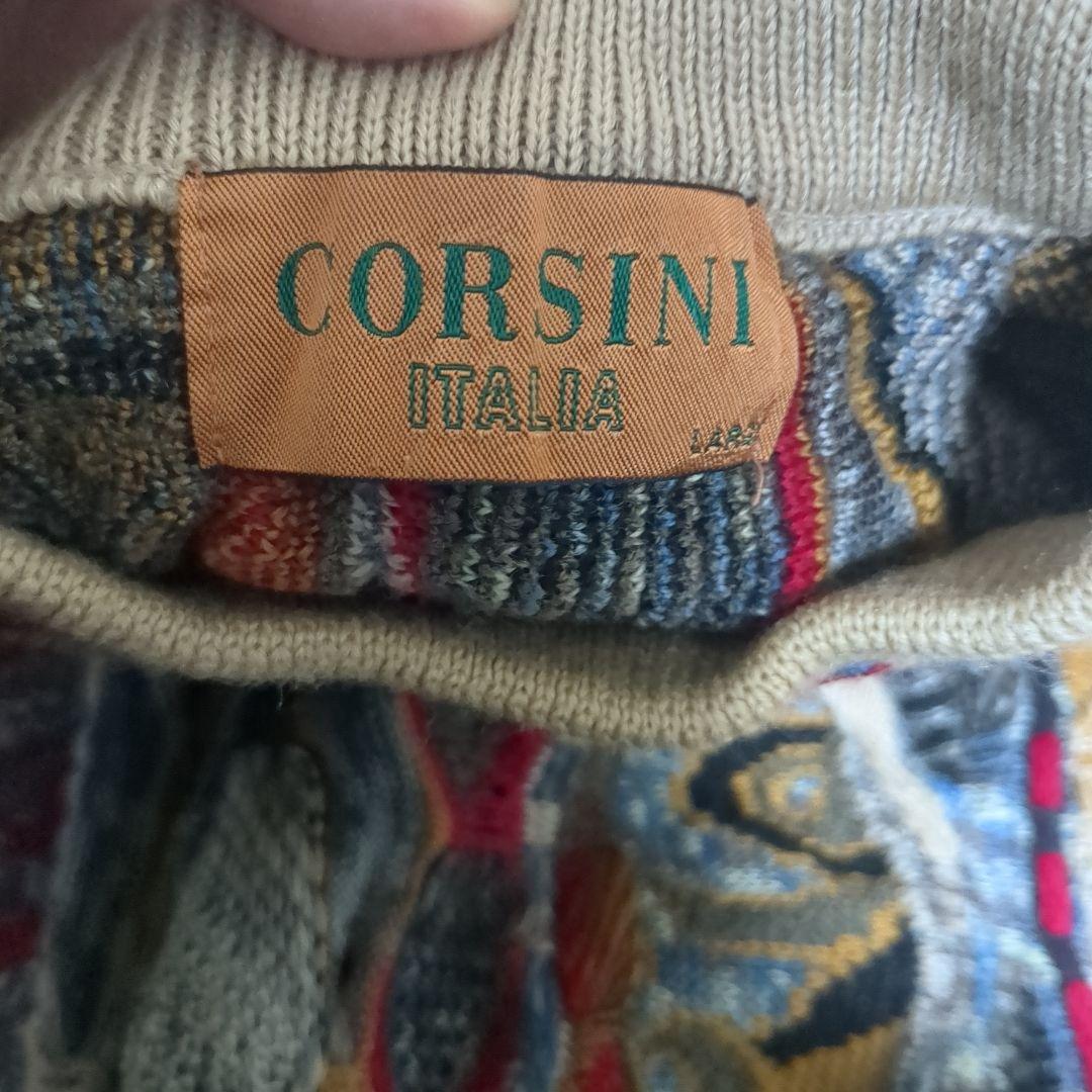 COOGI元ネタ CORSINI Italia カラフルニットセーター 総柄
