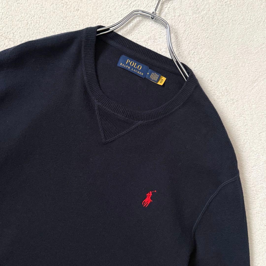 POLO RALPH LAUREN　ニット　セーター　クルーネック　ネイビー　綿