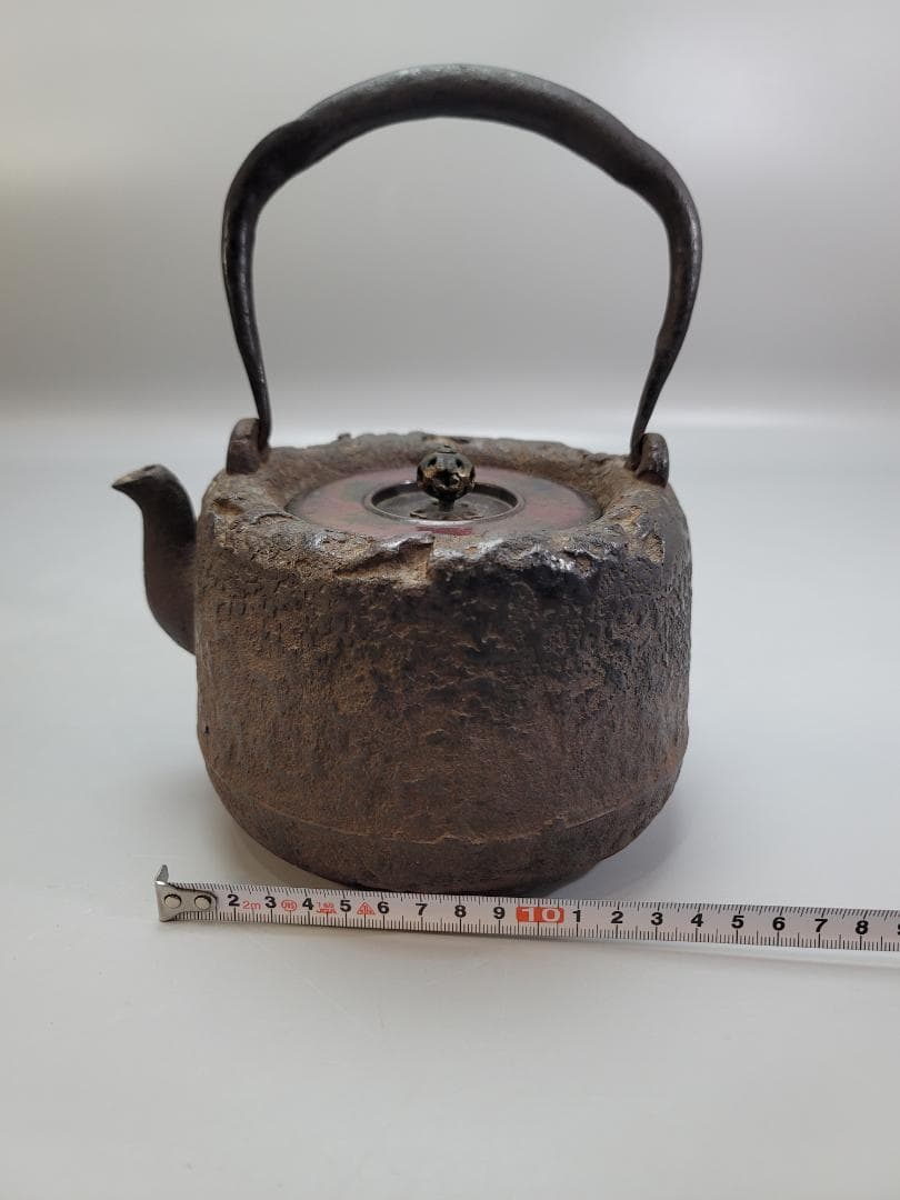 龍文堂 岩肌 鉄瓶 銅「龍文堂」在銘 共箱 DT505