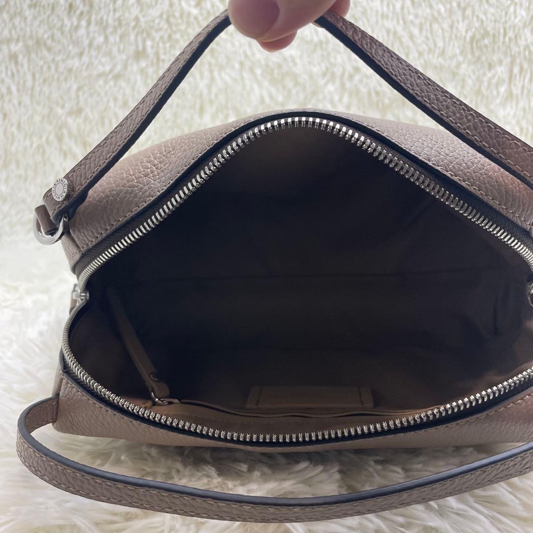 【美品】ジャンニキャリーニ アリファ 2way シボ革 グレージュ