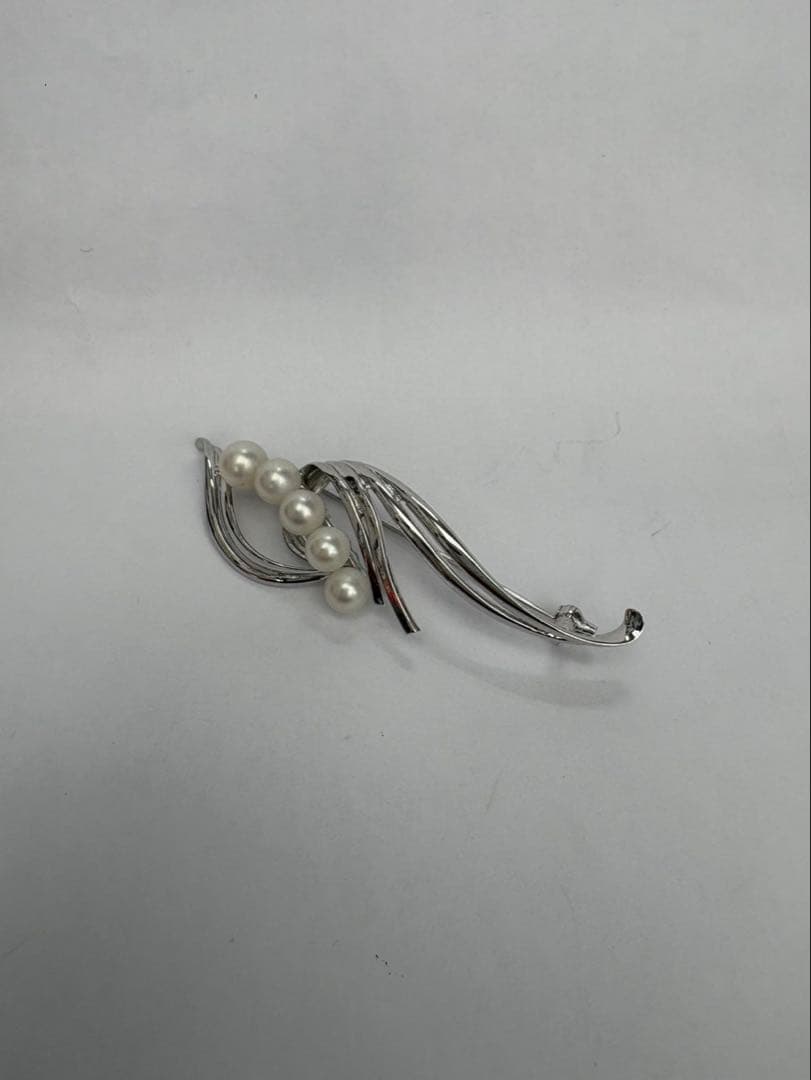 ミキモト　パールブローチ　アコヤ真珠5.5〜6.5ミリ　銀無垢　　SV925