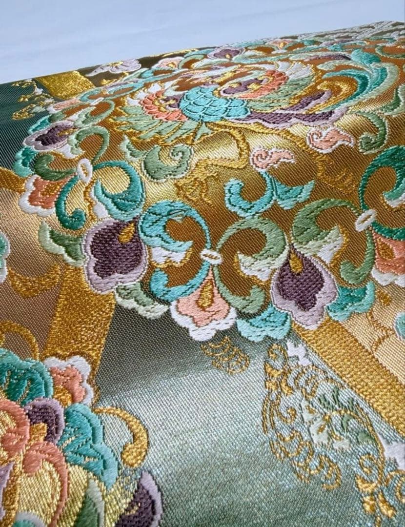 高級 袋帯 正絹 六通柄 西陣織 唐織 フォーマル 訪問着 留袖 色無地