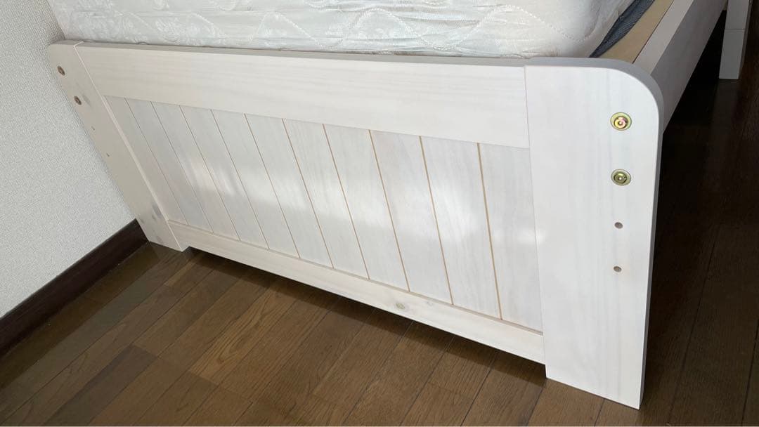 カントリー調 天然木 すのこベッド シングル フレームのみ 高さ調整