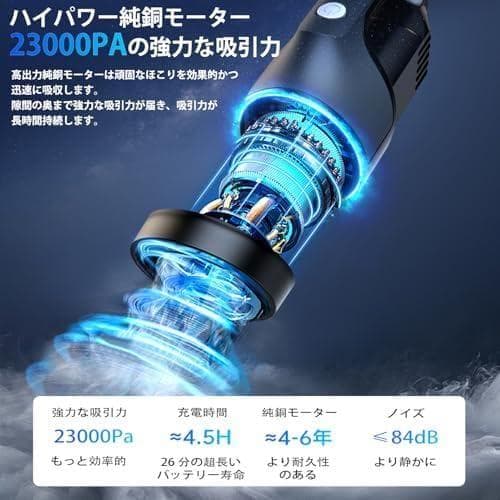 掃除機 コードレス Fochai【23000pa 強力吸引】5WAY 一人暮らA