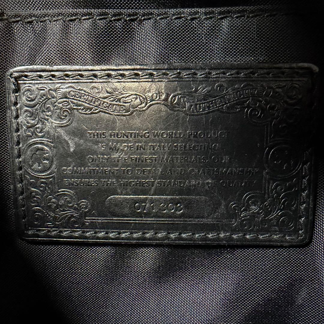 【極美品】ハンティングワールド　ショルダーバッグ　2way バチューサーパス　黒