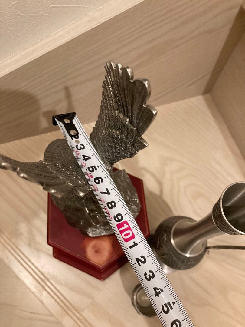 アンティーク　鷲の置物、象の花瓶　ピューター製