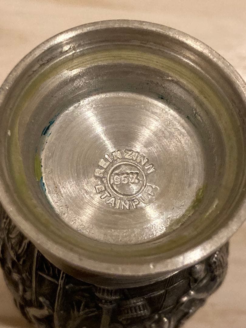 アンティーク　鷲の置物、象の花瓶　ピューター製