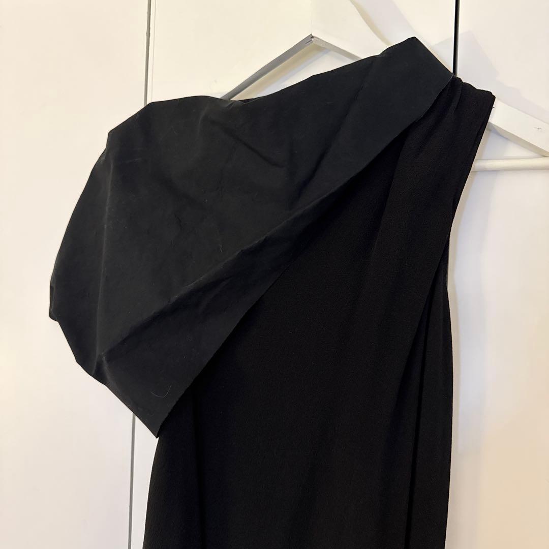 リックオウエンス 変形 ワンピース 切り替え シルク素材 黒色