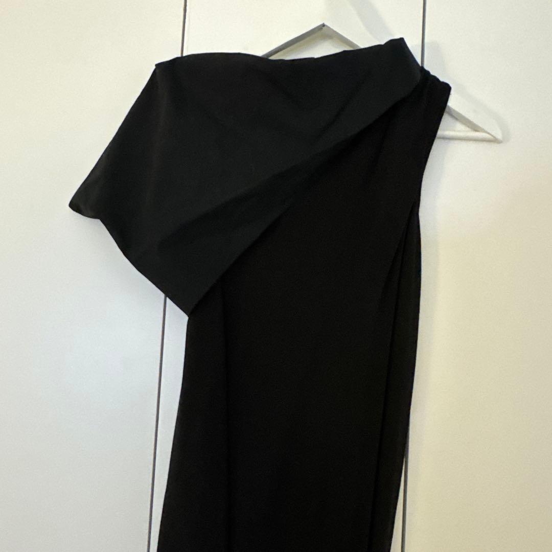 リックオウエンス 変形 ワンピース 切り替え シルク素材 黒色