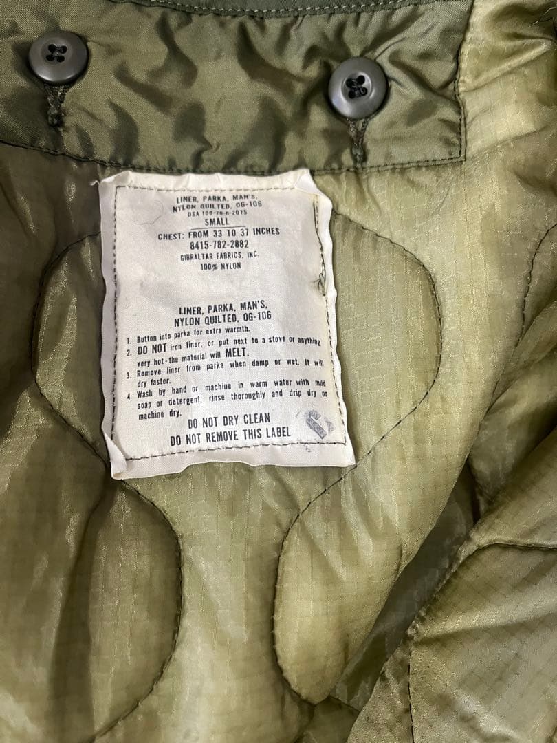 M-65 フィッシュテールパーカー　後染めブラック　ライナー付き 70s 80s