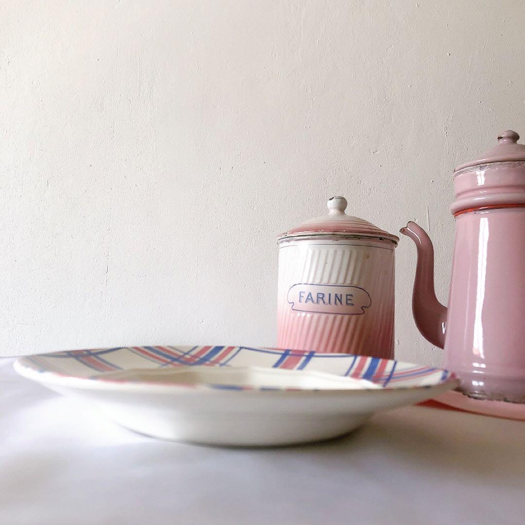 クレイユエモントロー HBCM スーププレート　D フランスアンティーク食器